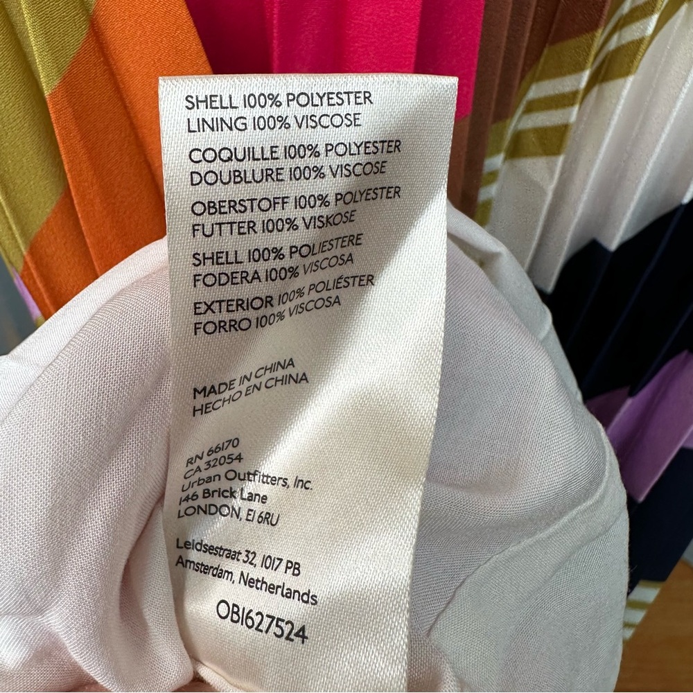 Pleated Chevron Midi Skirt in Multicolor Stripe - Picture 11 of 14